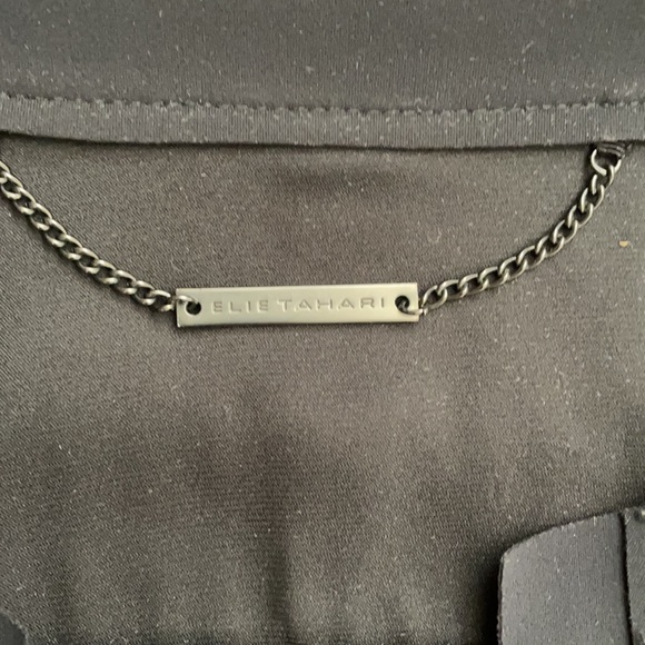 Vintage Elie Tahari Black Cropped Tweed Jacket Sz4 - Picture 6 of 9